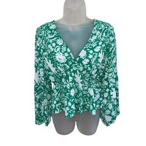 Dizzy Lizzy BOHO Cropped VNeck Ladies Top Size Large